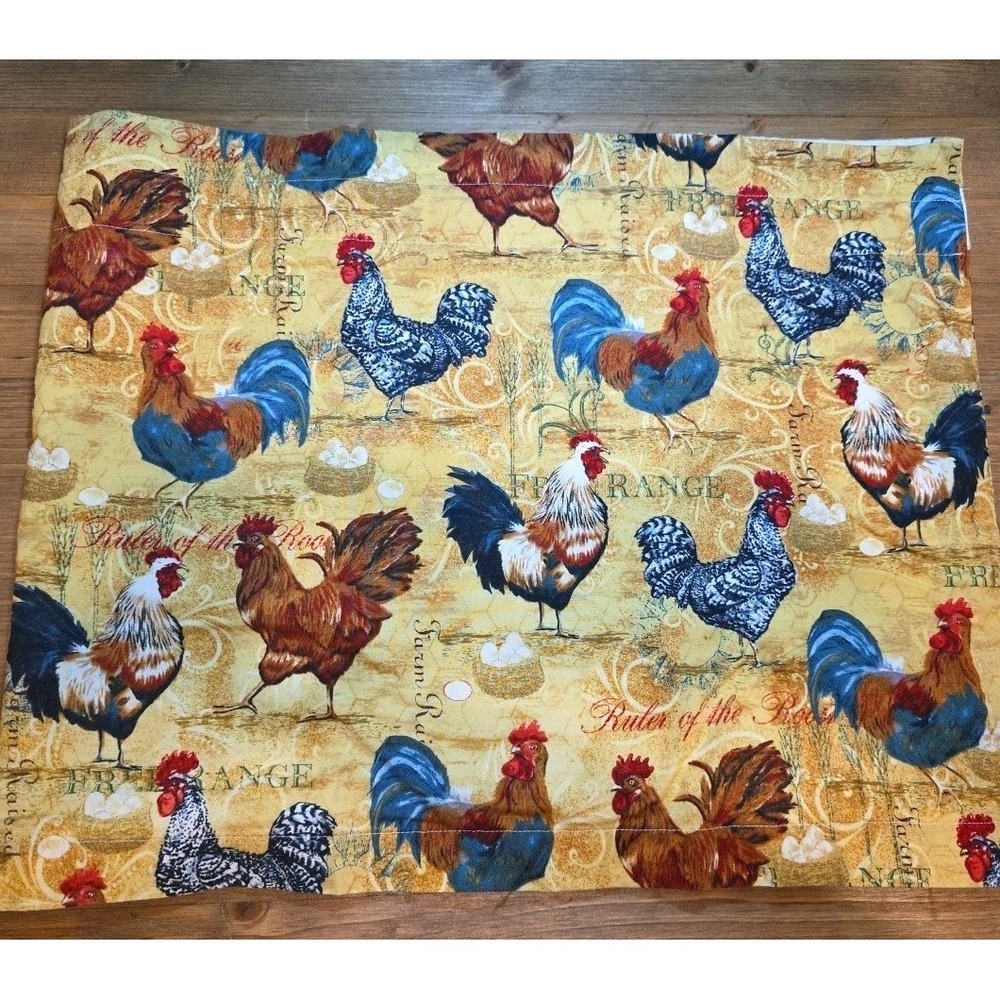 Rooster &‎ Chicken Kitchen Farmhouse County Mustard Valance EXCELLENT - Picture 2 of 4